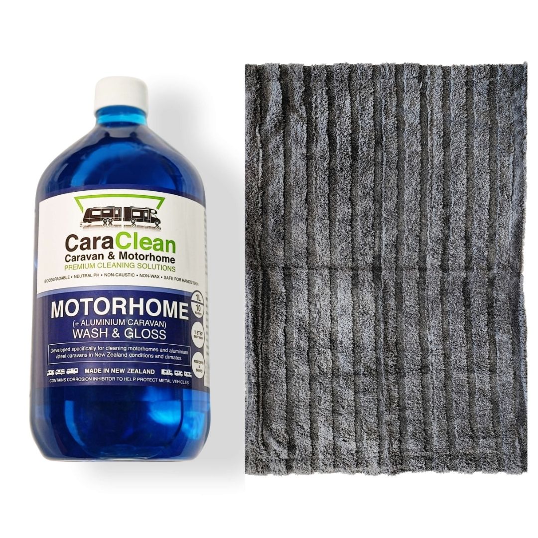 Motorhome + Aluminum Caravan Premium Wash & Gloss + Huge Microfibre Towel