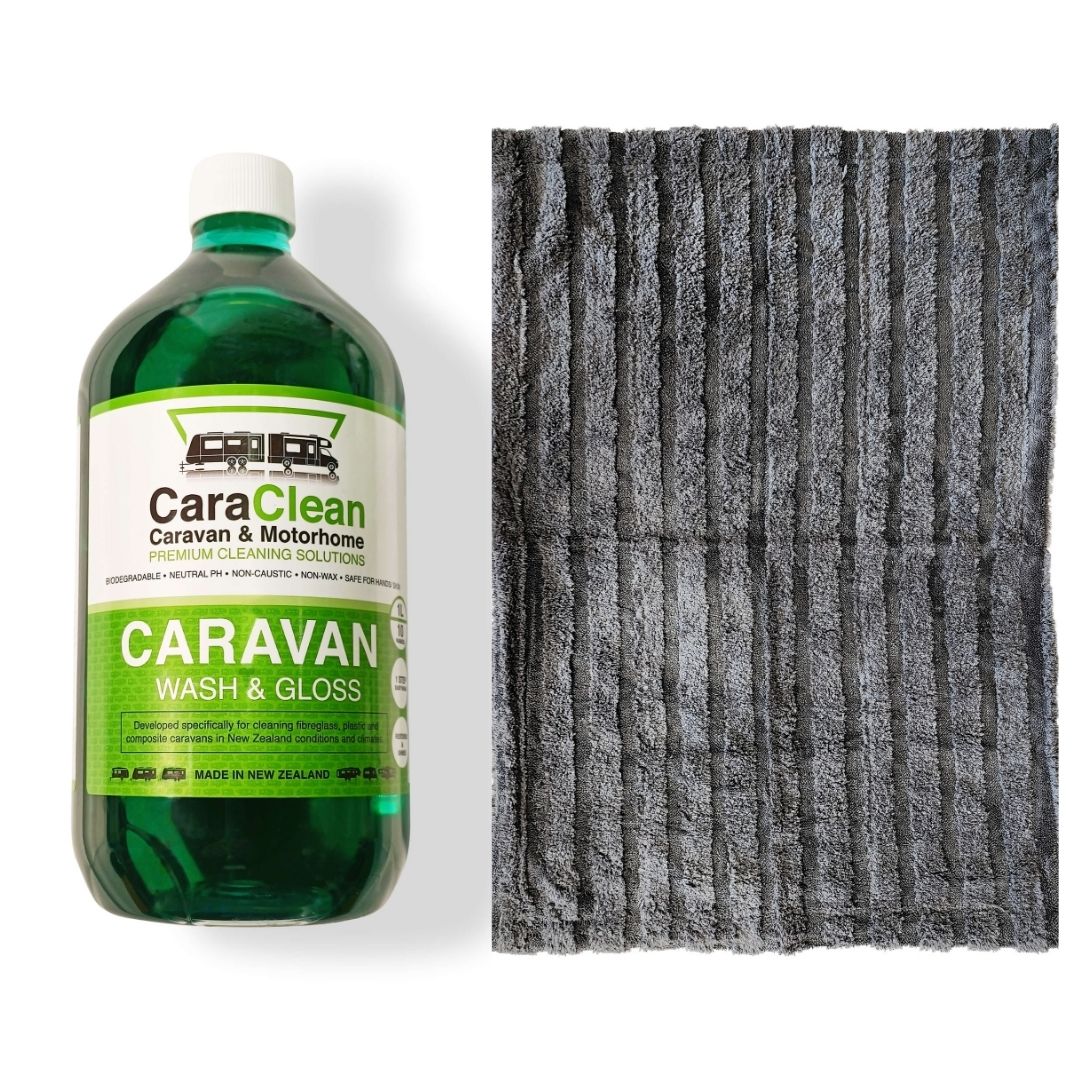 Caravan Premium Wash & Gloss + Huge Microfibre Towel Combo